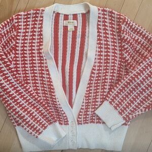 Anthropologie Red and White Sweater